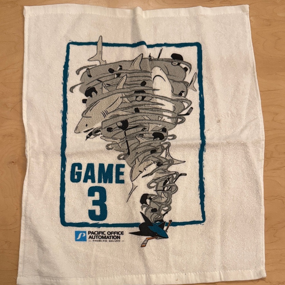 White and Blue Game Towel